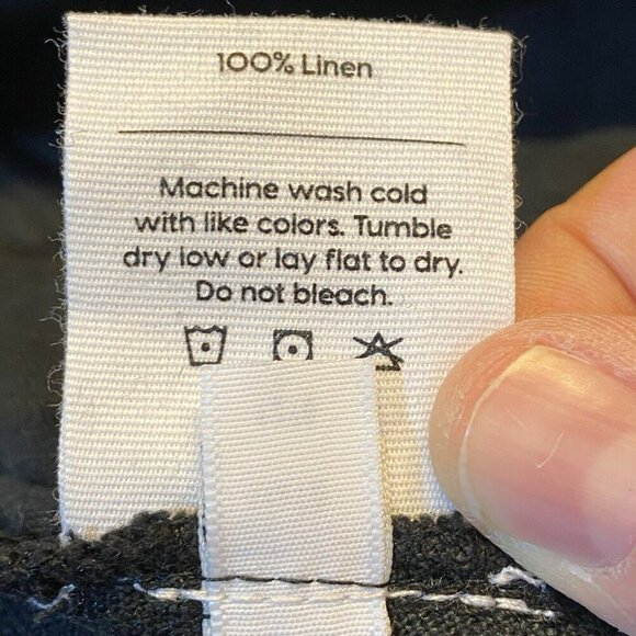 Mate The Label Women's Linen LS Jumpsuit SMALL Black Cropped Organic Pockets - Picture 8 of 10